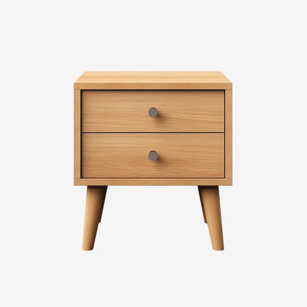 Minimalist Wooden Nightstand with Drawers