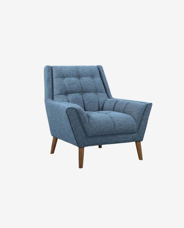 Second image of Contemporary Blue Armchair with Tufting
